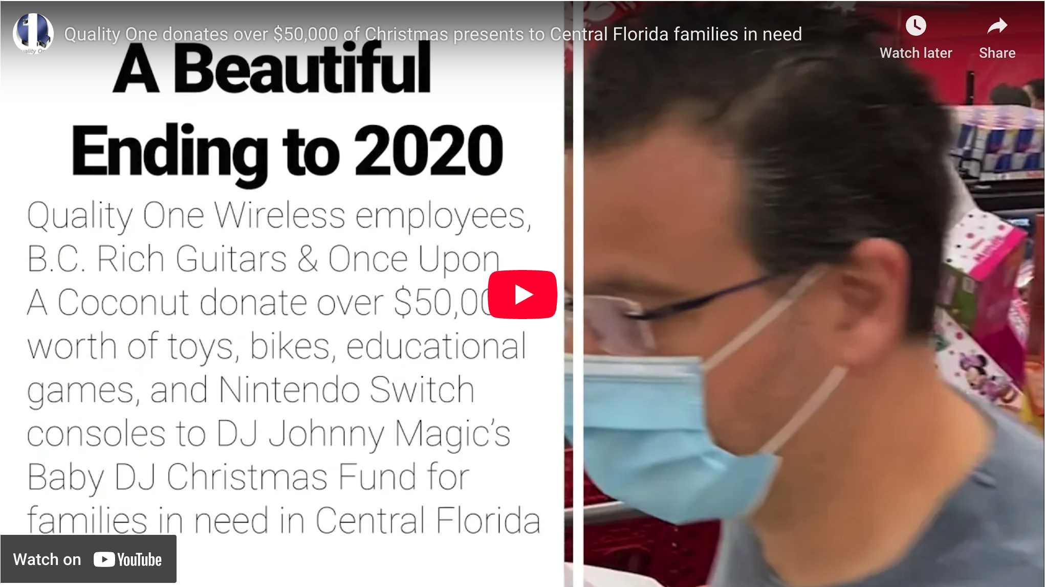 Quality One donates over $50,000 of Christmas presents to Central Florida families in need