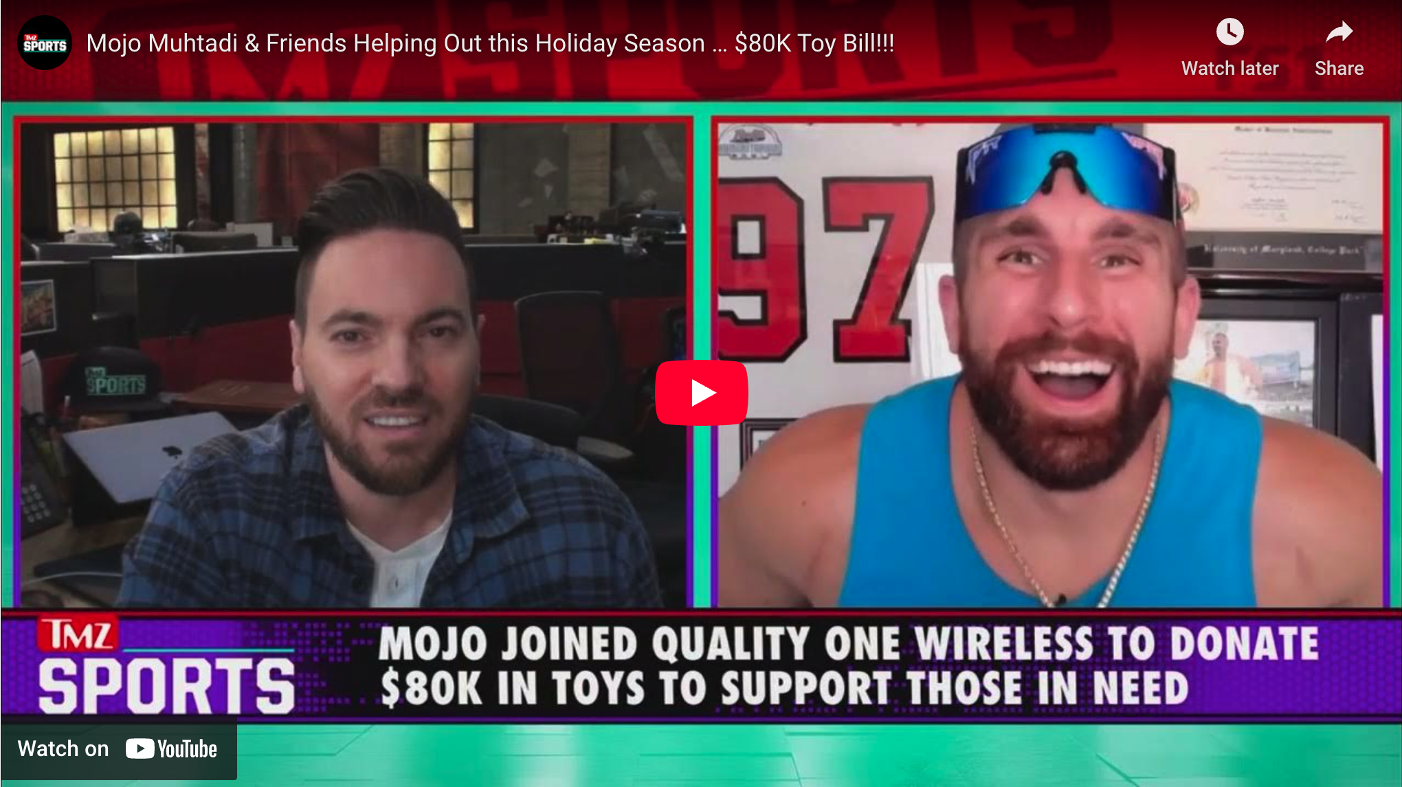 Quality One donates over $80k worth of toys to Baby DJ with the help of WWE star Mojo Rawley