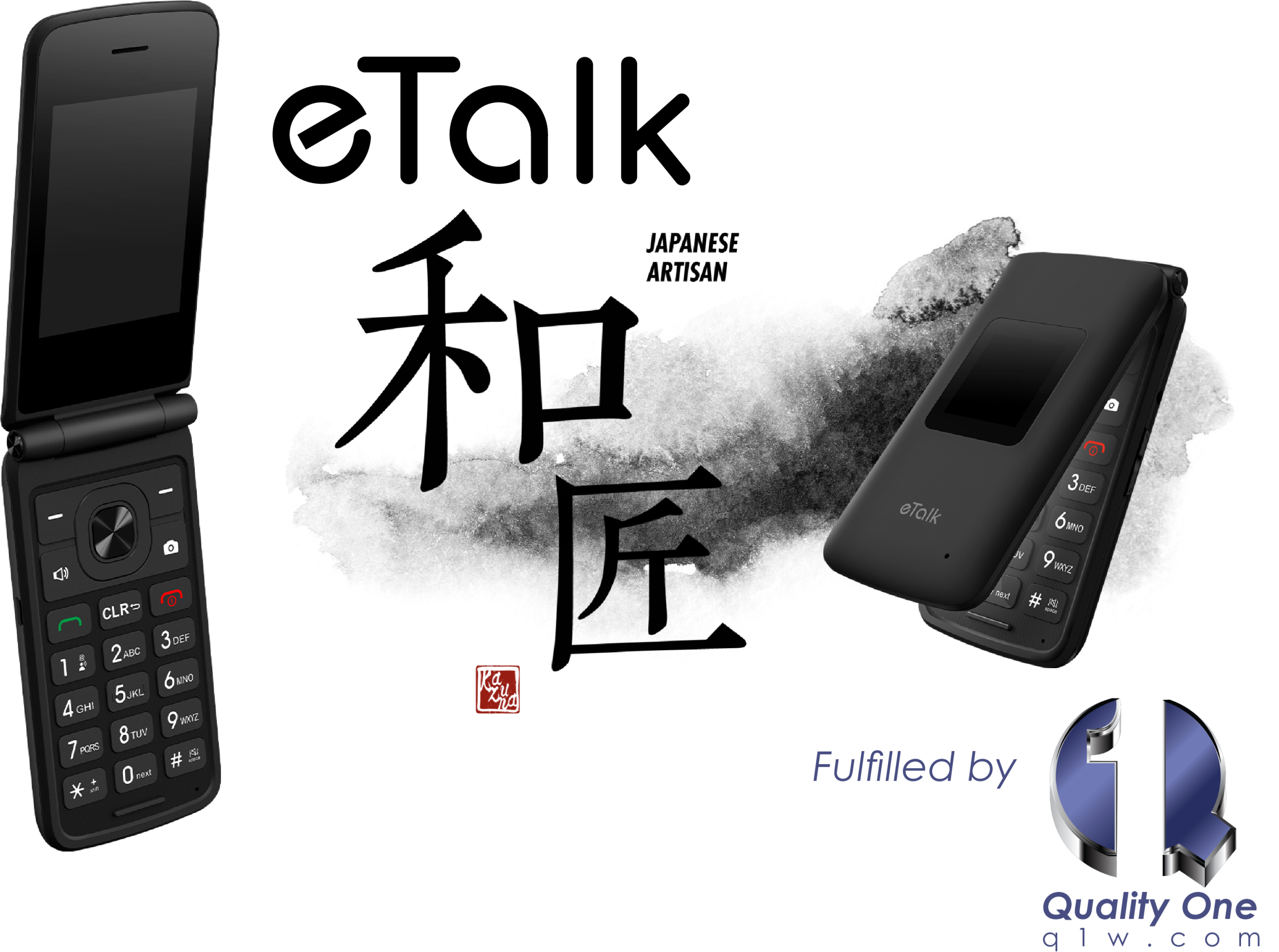 Takumi Japan and Quality One team up to deliver the Takumi eTalk Flip Phone with a traditional postpaid data plan on Verizon’s Network